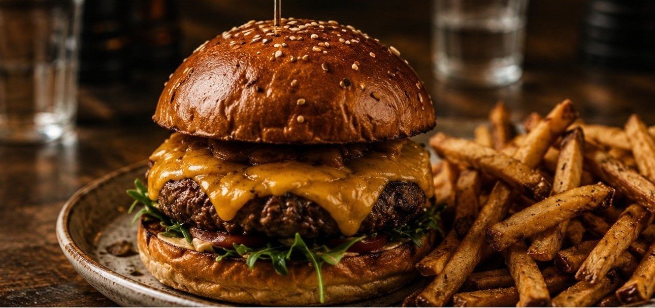 Burger and fries